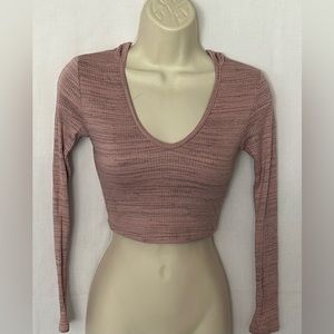 Better Be Ribbed Cropped Top With Hood Size S